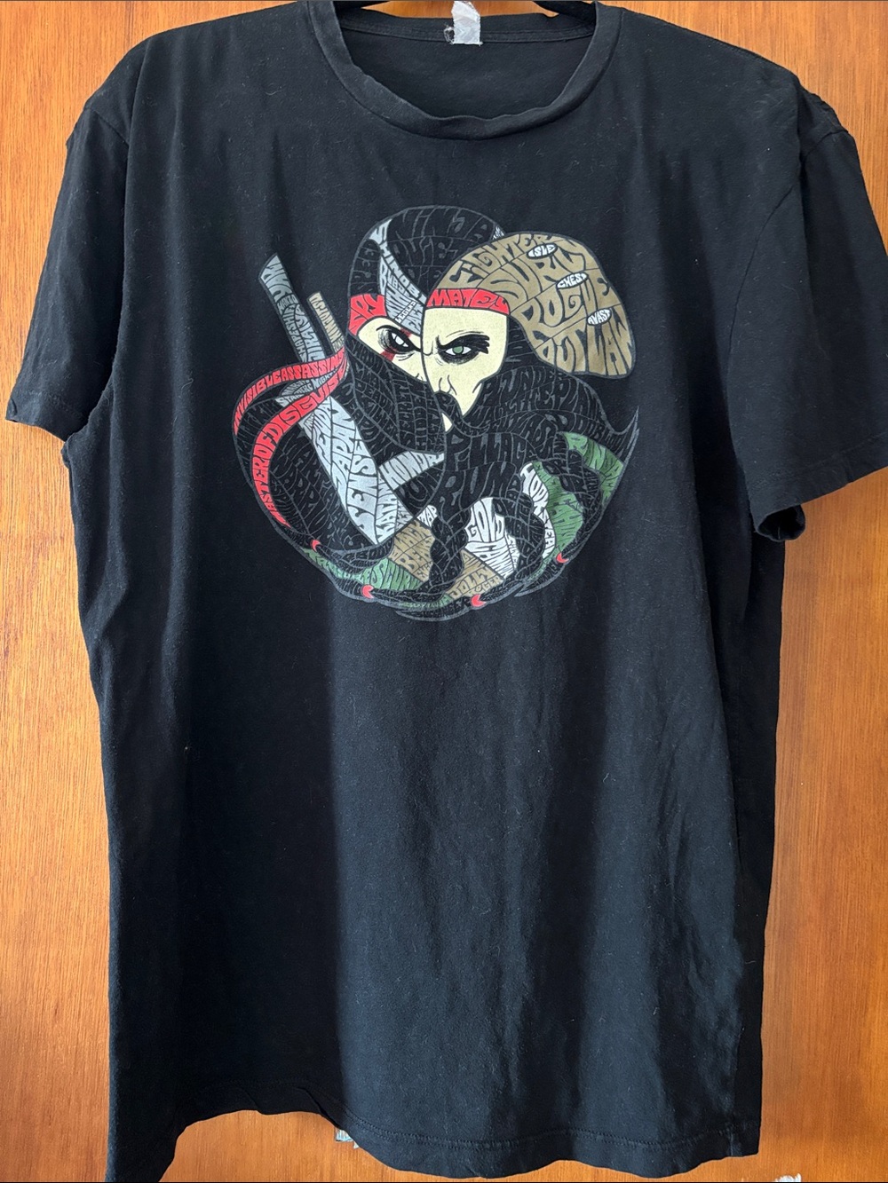 Source Unknown Black Short-Sleeve Tee with Multicolor Graphic